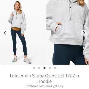 Lululemon oversized Cropped Half Zipped Scuba